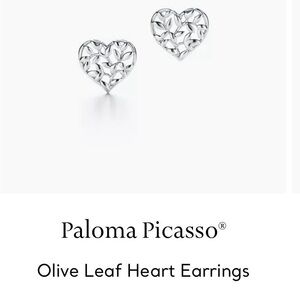 Tiffany & Co. Paloma Picasso Olive Leaf Heart Earrings in Sterling Silver